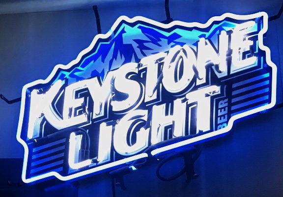 Keystone Light Back Board Neon Sign